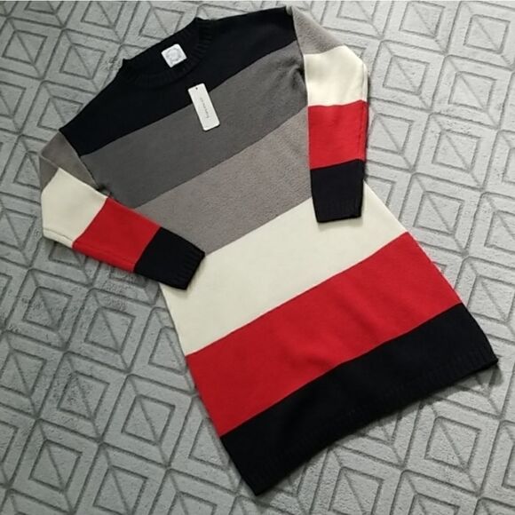 Striped Sweater Mini Dress   - Picture 2 of 4